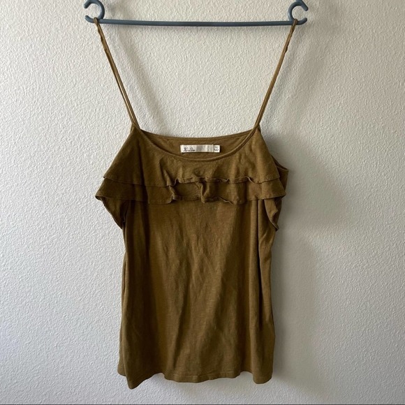 Madewell Tops - Madewell Olive Ruffle Tank Top